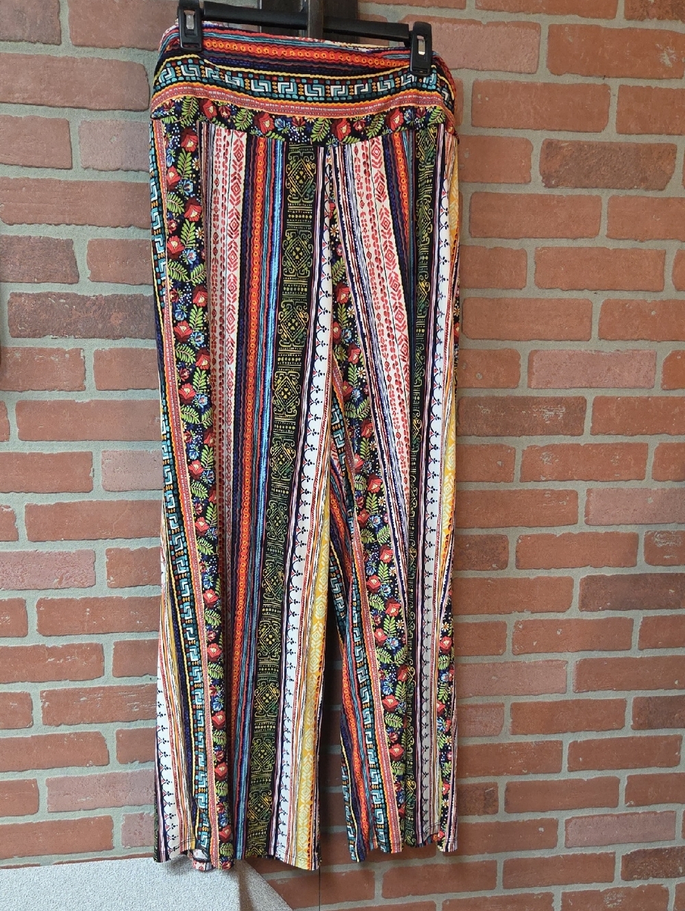 Cato Multicolor Striped Floral Wide-Leg Pants 18/20W
